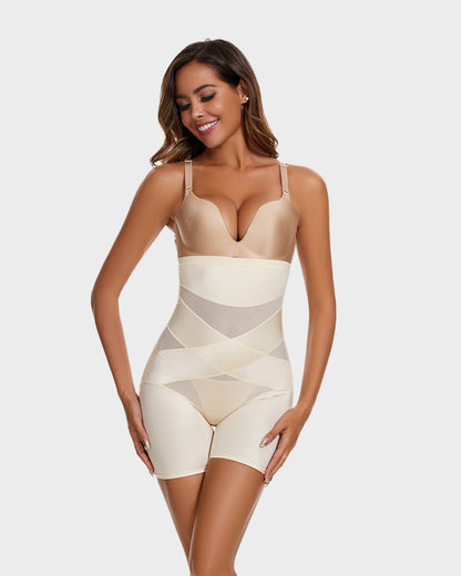 Fileli Yüksek Bel Shapewear Şort