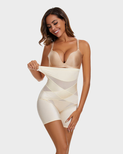 Fileli Yüksek Bel Shapewear Şort