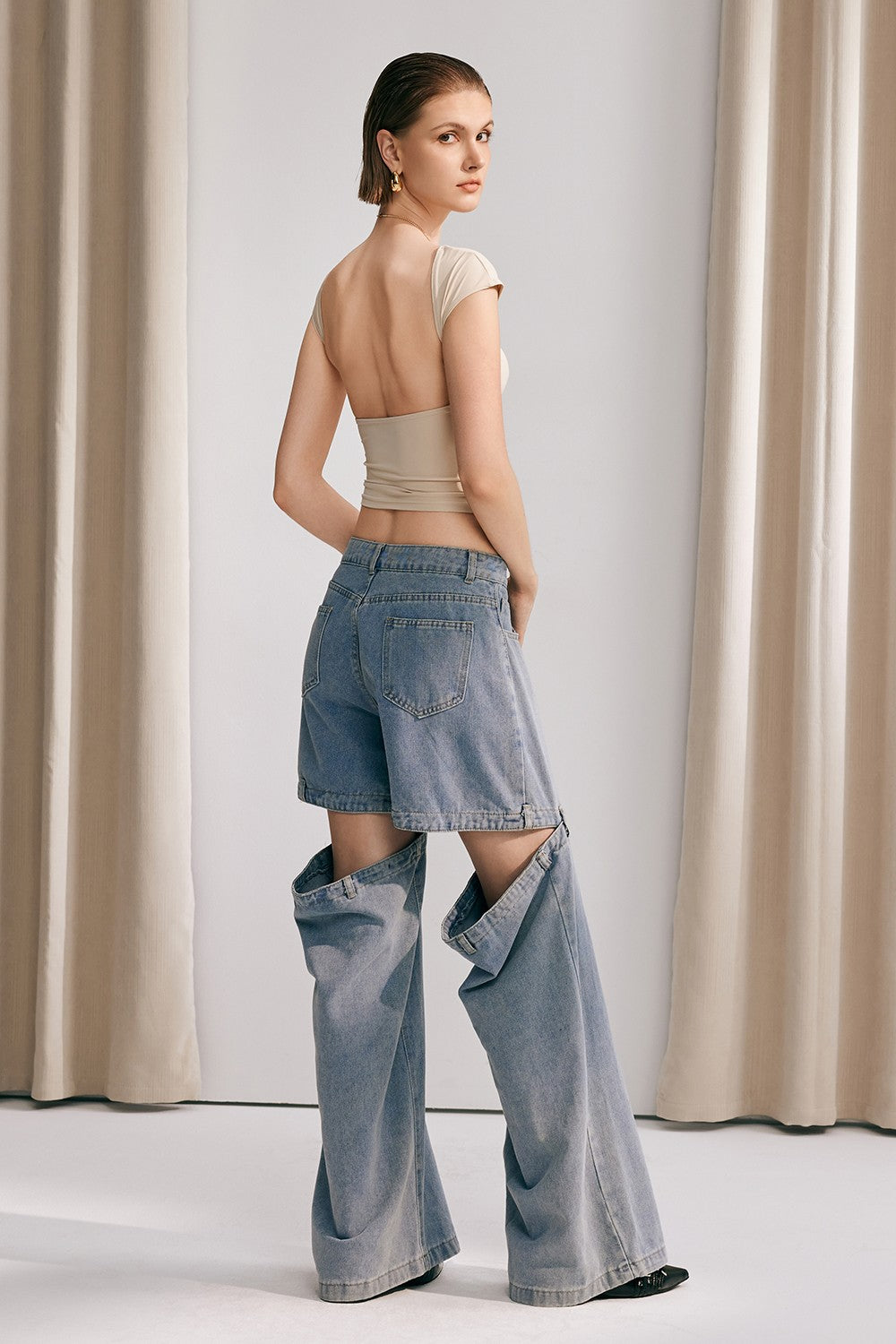 Amelia Cutout Denim Kot Mavi