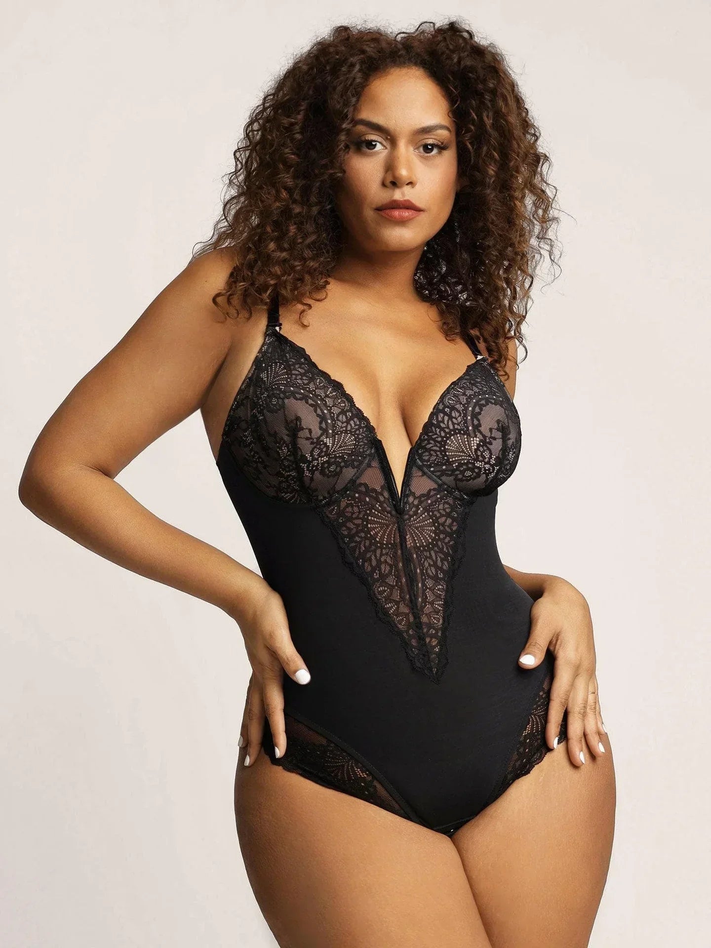 Sarah Deep V Shapewear Bodysuit