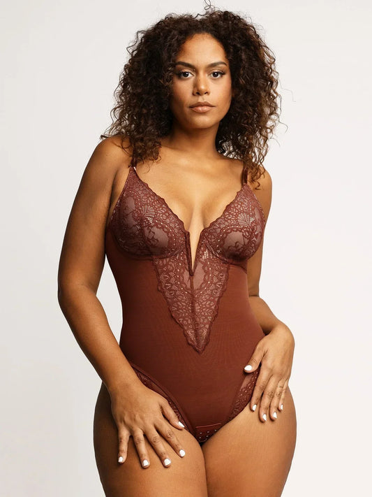 Sarah Deep V Shapewear Bodysuit