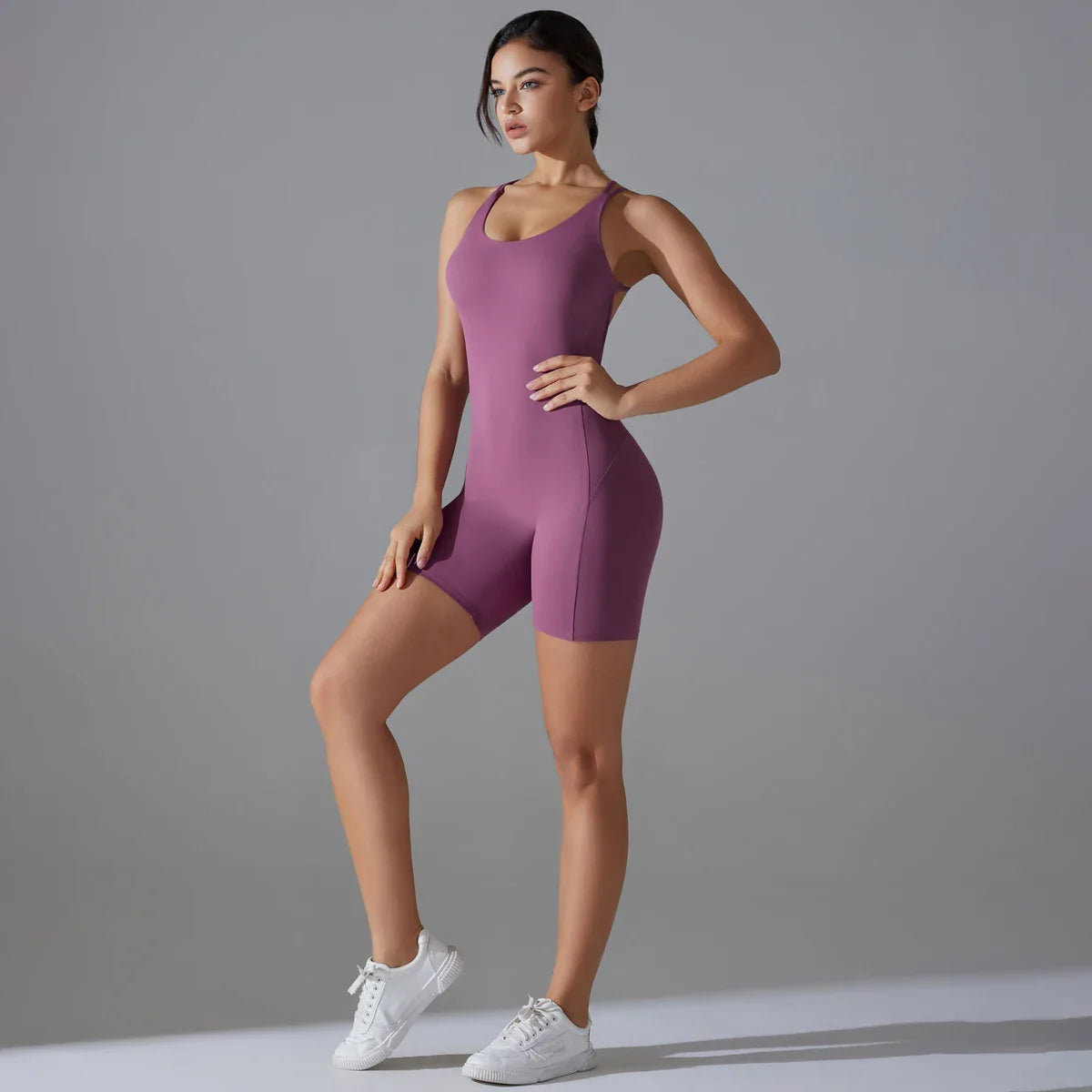 Sırtı Açık Yoga Bodysuit