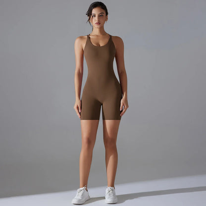 Sırtı Açık Yoga Bodysuit